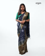 Load image into Gallery viewer, Elegant Blue and Brown Tie-Dye Kota Viscose Saree for Women
