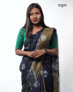 Load image into Gallery viewer, Elegant Blue and Brown Tie-Dye Kota Viscose Saree for Women
