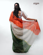 Load image into Gallery viewer, Tricolor Tie-Dye Kota Viscose Saree with Traditional Patterns
