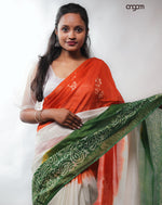 Load image into Gallery viewer, Tricolor Tie-Dye Kota Viscose Saree with Traditional Patterns
