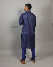 Navy Blue Cotton Viscose Kurta for Men – Ethnic Wear