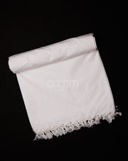 Classic White Bhagalpuri Viscose Chadar - Soft Traditional Wrap