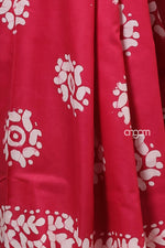 Load image into Gallery viewer, Kolika Red Mercerised Cotton Saree with Elegant White Prints
