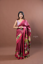 Load image into Gallery viewer, Elegant Kolika Munga Digital Print Saree with Floral Motifs
