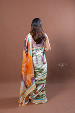 Load image into Gallery viewer, Multicolor Linen Digital Print Saree with Artistic Abstract Design
