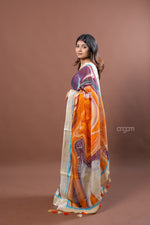 Load image into Gallery viewer, Multicolor Linen Digital Print Saree with Artistic Abstract Design
