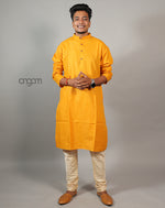 Load image into Gallery viewer, Bright Yellow Cotton Viscose Kurta for Men – Ethnic Wear
