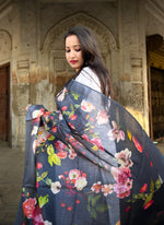 Load image into Gallery viewer, Graceful Handwoven Tussar Silk Dupatta with Vibrant Floral Design
