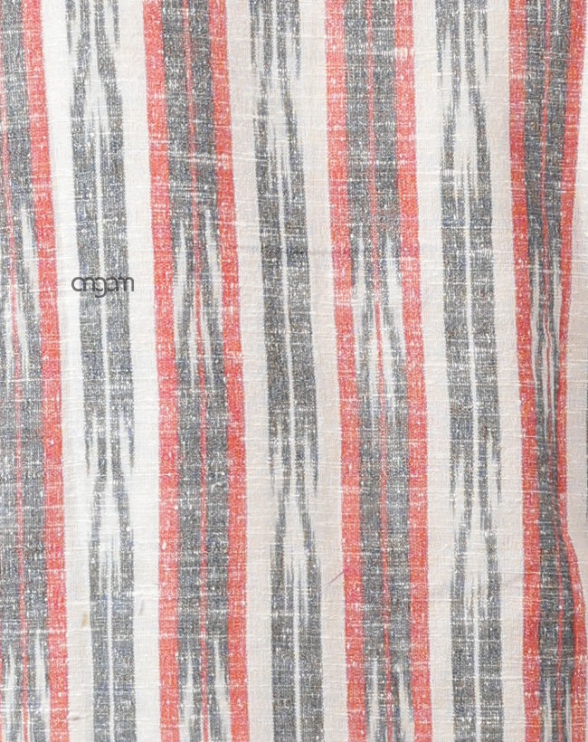 Elegant White and Red Ikat Nehru Jacket for Men