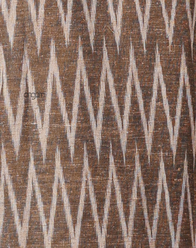 Elegant Brown Ikat Nehru Jacket for Men – Ethnic Wear