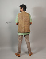 Load image into Gallery viewer, Kolika Linen Nehru Jacket in Elegant Textured Weave
