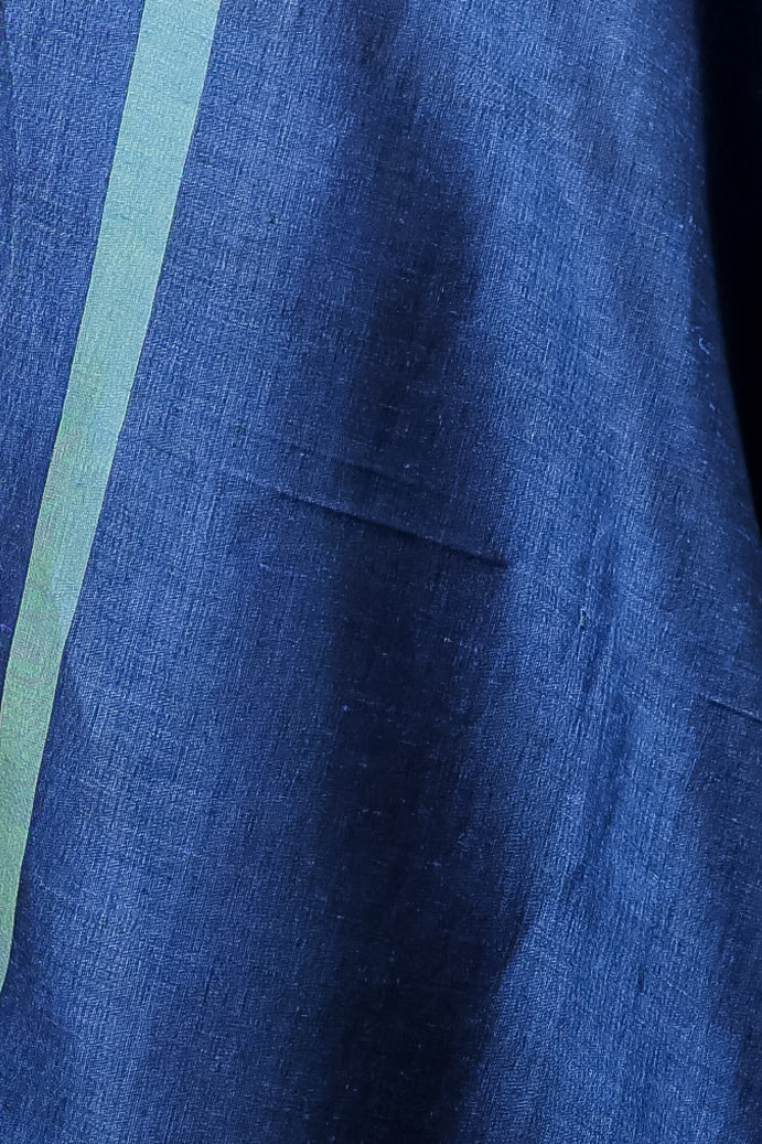 Royal Blue Kolika Cotton Linen Dupatta with Woven Stripes