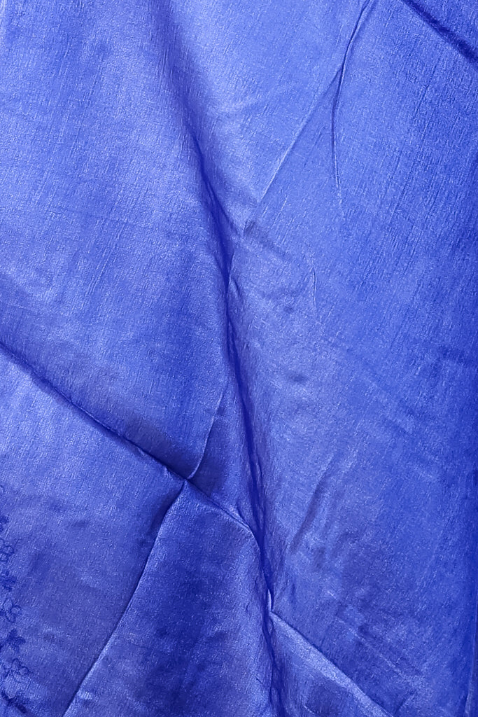 Royal Blue Plain Silk Dupatta with Soft Natural Sheen