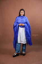 Load image into Gallery viewer, Royal Blue Plain Silk Dupatta with Soft Natural Sheen