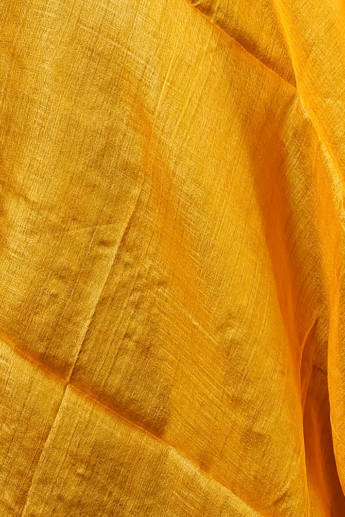 Mustard Yellow Plain Silk Dupatta with Soft Natural Sheen