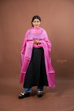 Load image into Gallery viewer, Bright Pink Plain Silk Dupatta with Soft Natural Sheen