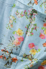 Load image into Gallery viewer, Powder Blue Silk Dupatta with Multicolor Floral Digital Print