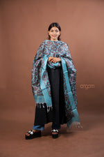 Load image into Gallery viewer, Sky Blue Silk Dupatta with Multicolor Paisley Digital Print Elegant Design
