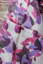 Load image into Gallery viewer, Ivory Silk Dupatta with Abstract Floral Digital Print in Vibrant Purple Tones