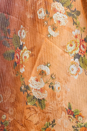 Peach Linen Dupatta with Elegant Digital Floral Print for Timeless Ethnic Charm
