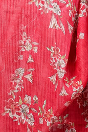 Coral Linen Dupatta with Elegant Digital Floral Print for Everyday Ethnic Grace