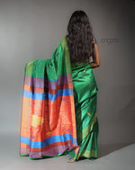 Load image into Gallery viewer, Kolika Dupion Silk Saree – Green &amp; Multicolor Festive Wear
