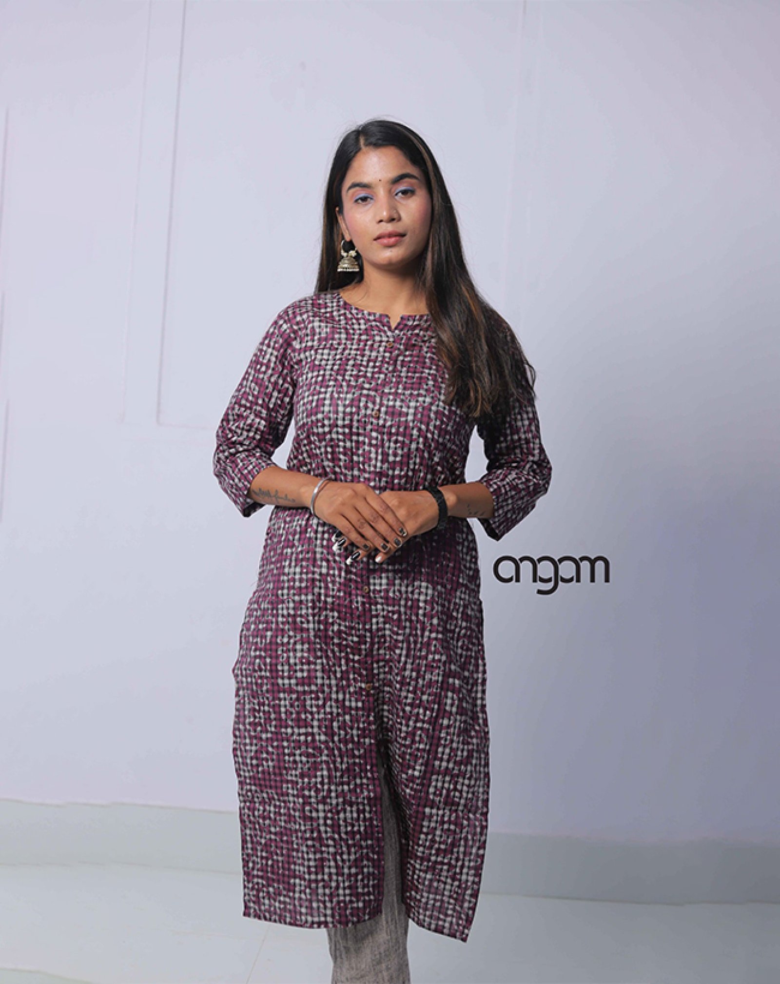 Marble Print Cotton-Viscose Kurti-3