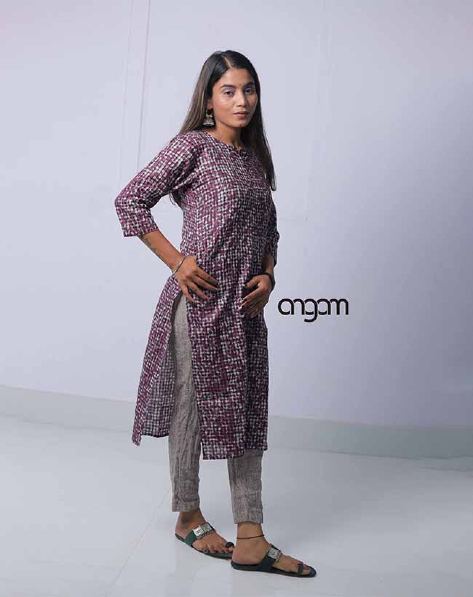 Marble Print Cotton-Viscose Kurti-3