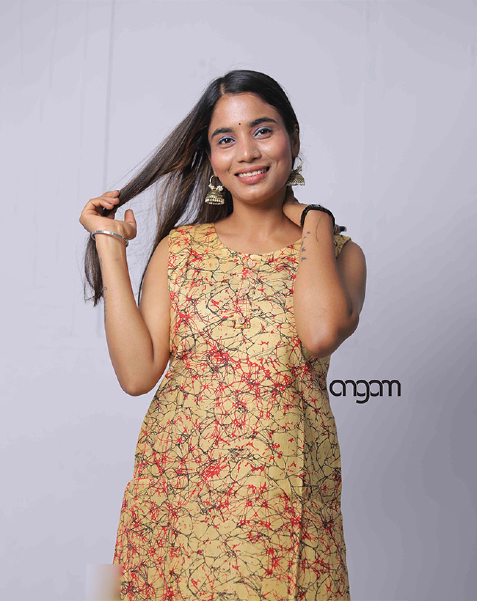 Marble Print Cotton-Viscose Kurti-5