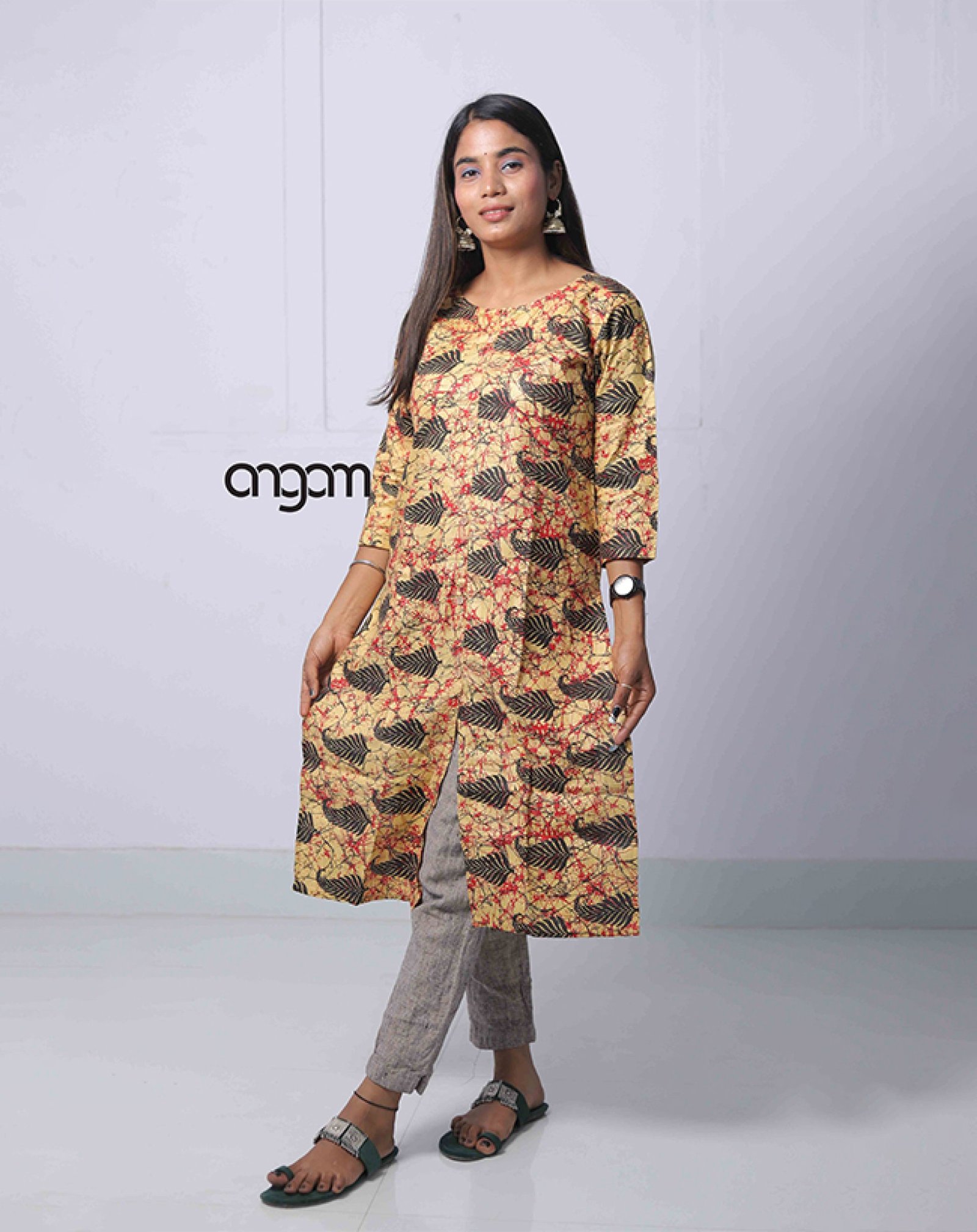 Marble Print Cotton-Viscose Kurti-6