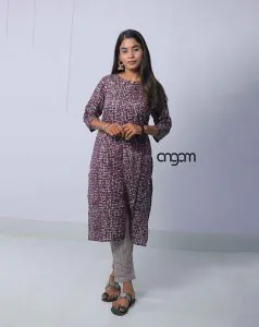 Marble Print Cotton-Viscose Kurti-3