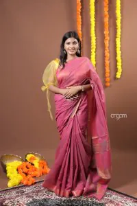 pink red liva Saree