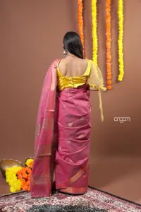 pink red liva Saree