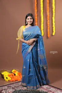 Lapis lazuli liva saree