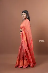 Coral Orange banswada embroidery