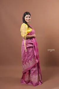 Wild orchid banswada embroidery saree