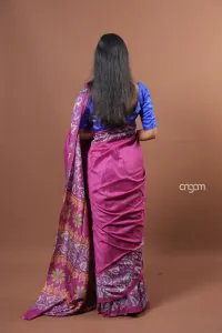 Fuchsia malmal saree