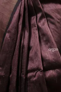 Pure Chocolate dupion silk saree