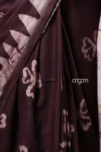 Matte maroon cotton slub saree